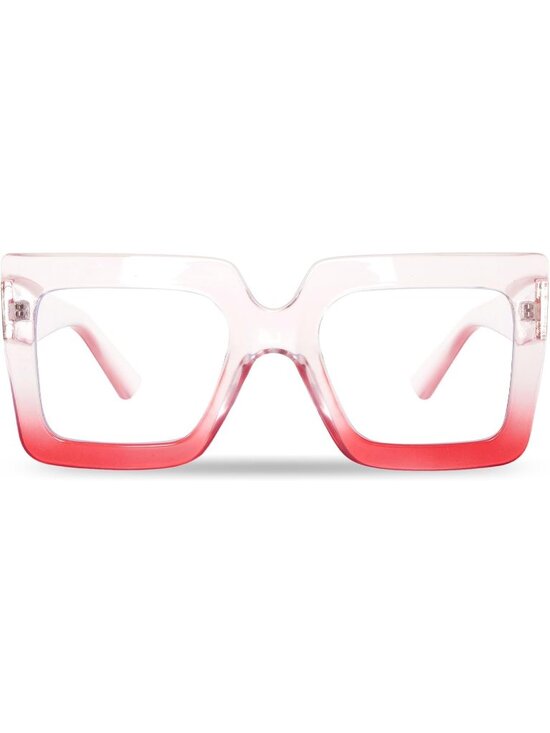 Accessories - Women's Pink Oversized Square Big Frame Computer Eyewear Thick Fashion Glasses